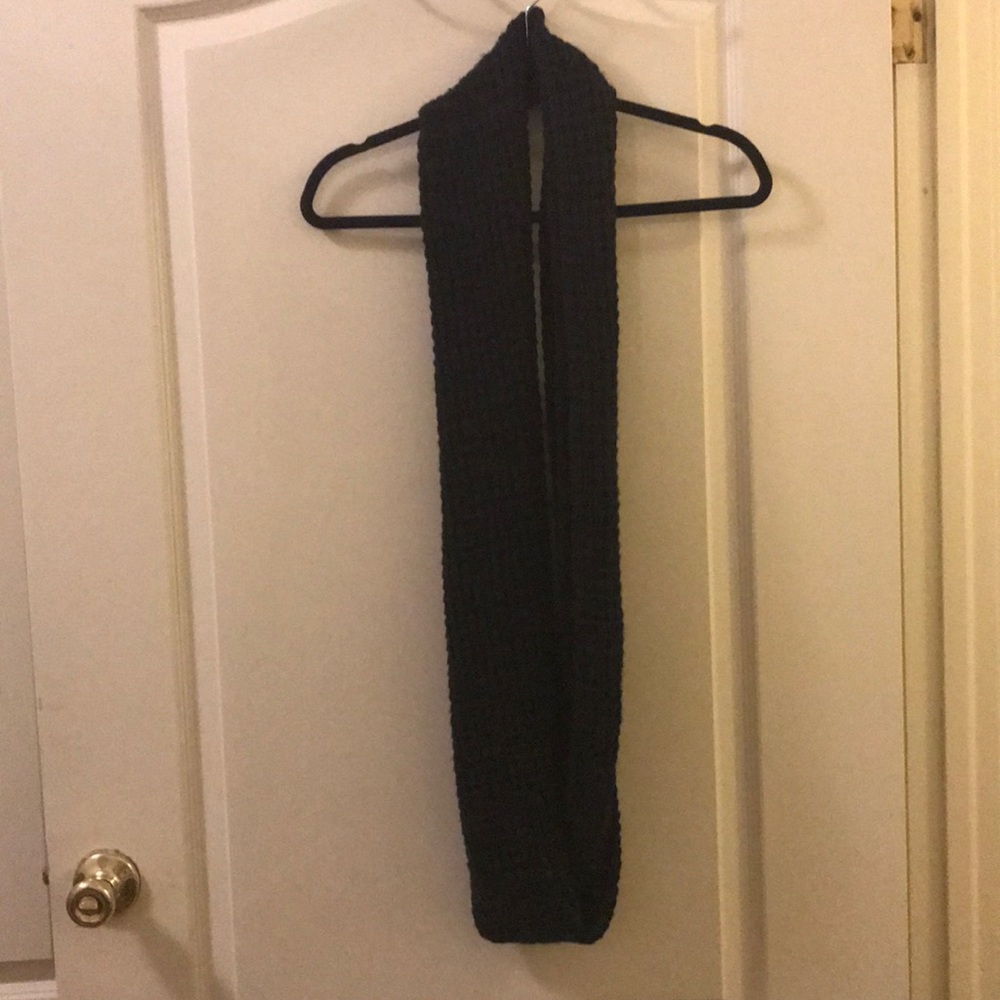 Woven black infinity scarf